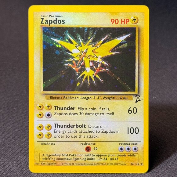Zapdos Base Set 2 "Reprinted" - Picture 2 of 3